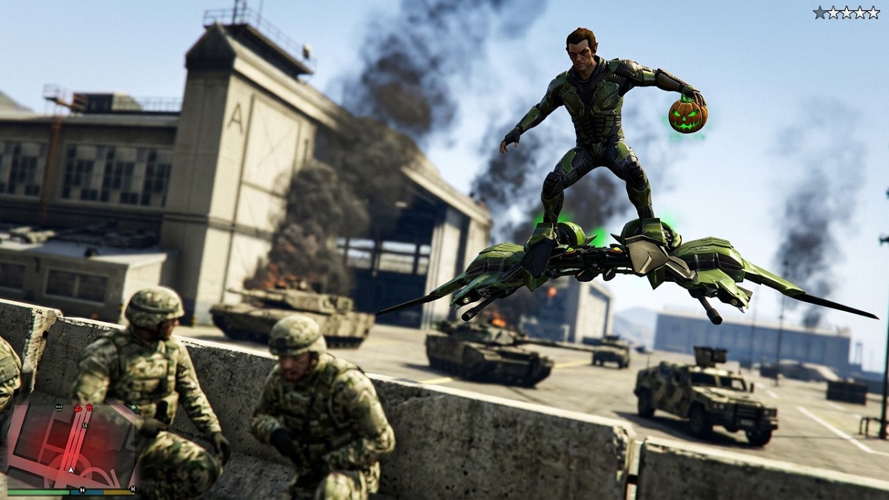 GTA 5 Green Goblin Destroyed Military