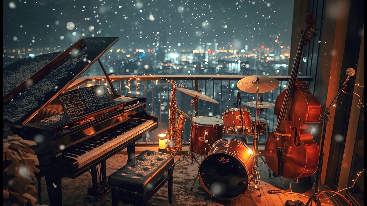 Winter Balcony Ambience With Relaxing Jazz Music 53