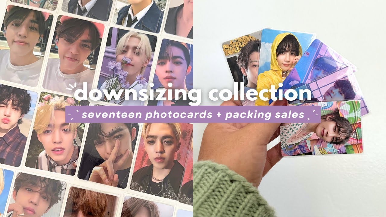 downsizing my collection 📮: seventeen (mostly scoups) photocards + pack with me