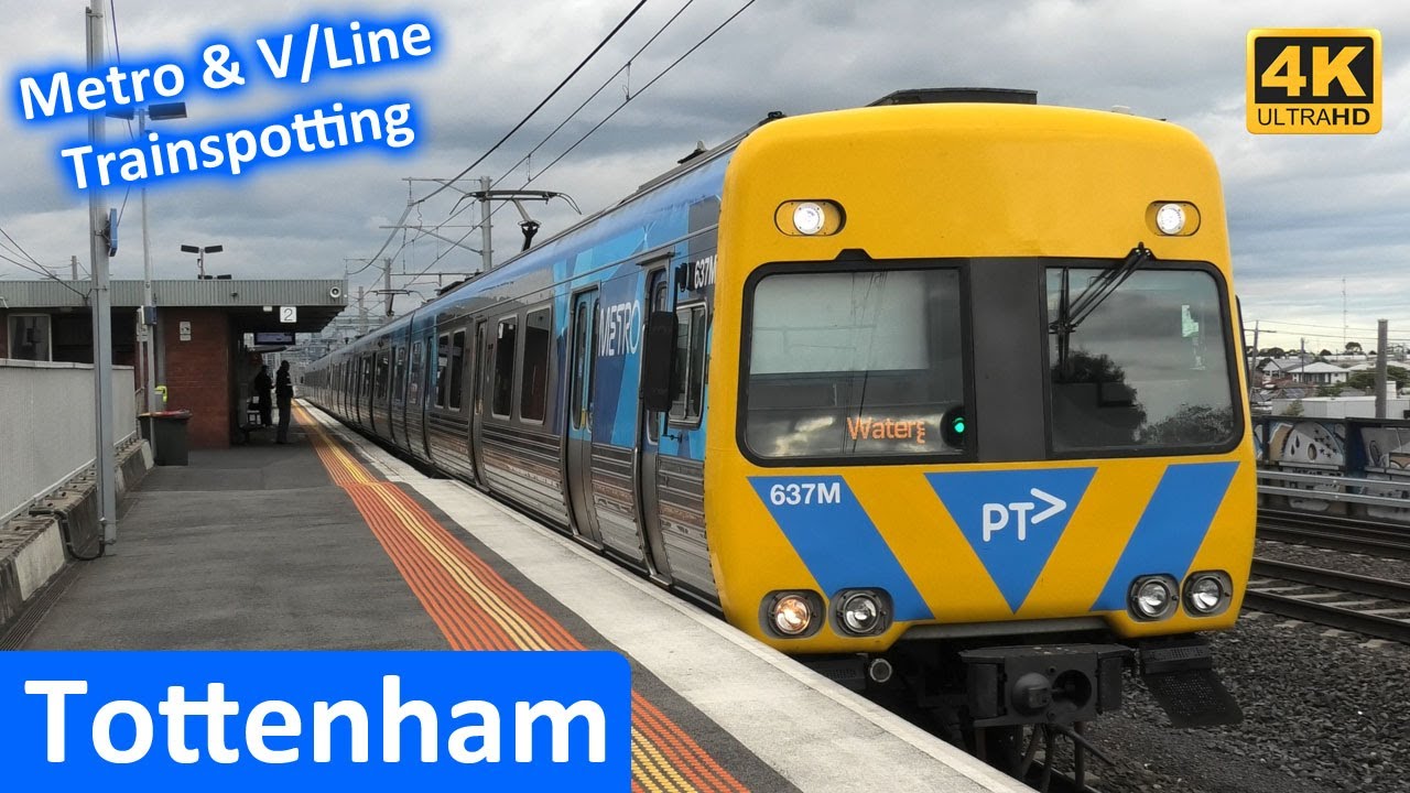 Trains at Tottenham; Metro & V/Line Passenger Trains - Melbourne Transport [4K]