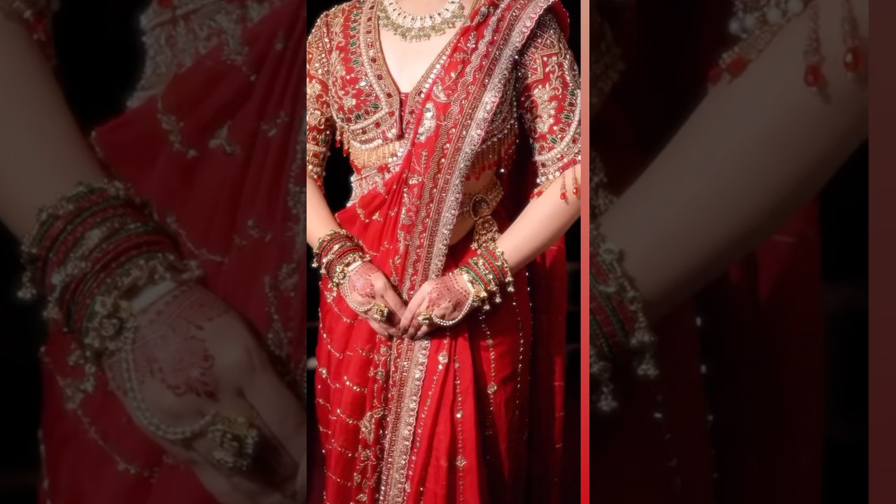 ✨❤️New trendy party wear saree design 2025 | ✨beautiful saree look✨#shorts #youtuber #weddinglook