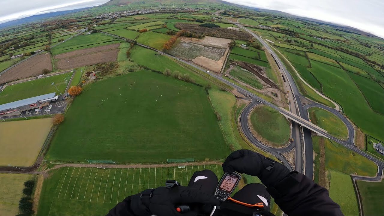 Paramotoring footage of A6 Dual Carriageway Derry to Dungiven in progress 13 November 2021