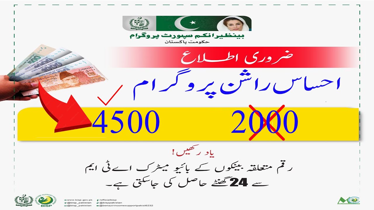 BISP Rashan 4500 Update | Ehsaas Rashan 4500 Check Online | Cash Subsidy | ilam ki dolat plus