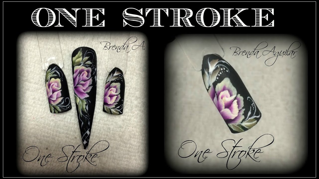 ONE STROKE - nail art (pincelada)