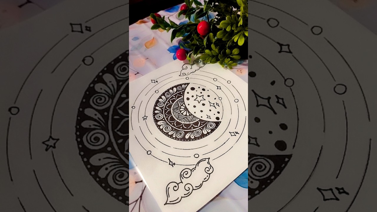 Creat Magical Moon Mandalas With This Easy Art Tutorial🌙✨ #art #shorts #cute #mandala #mandalaart