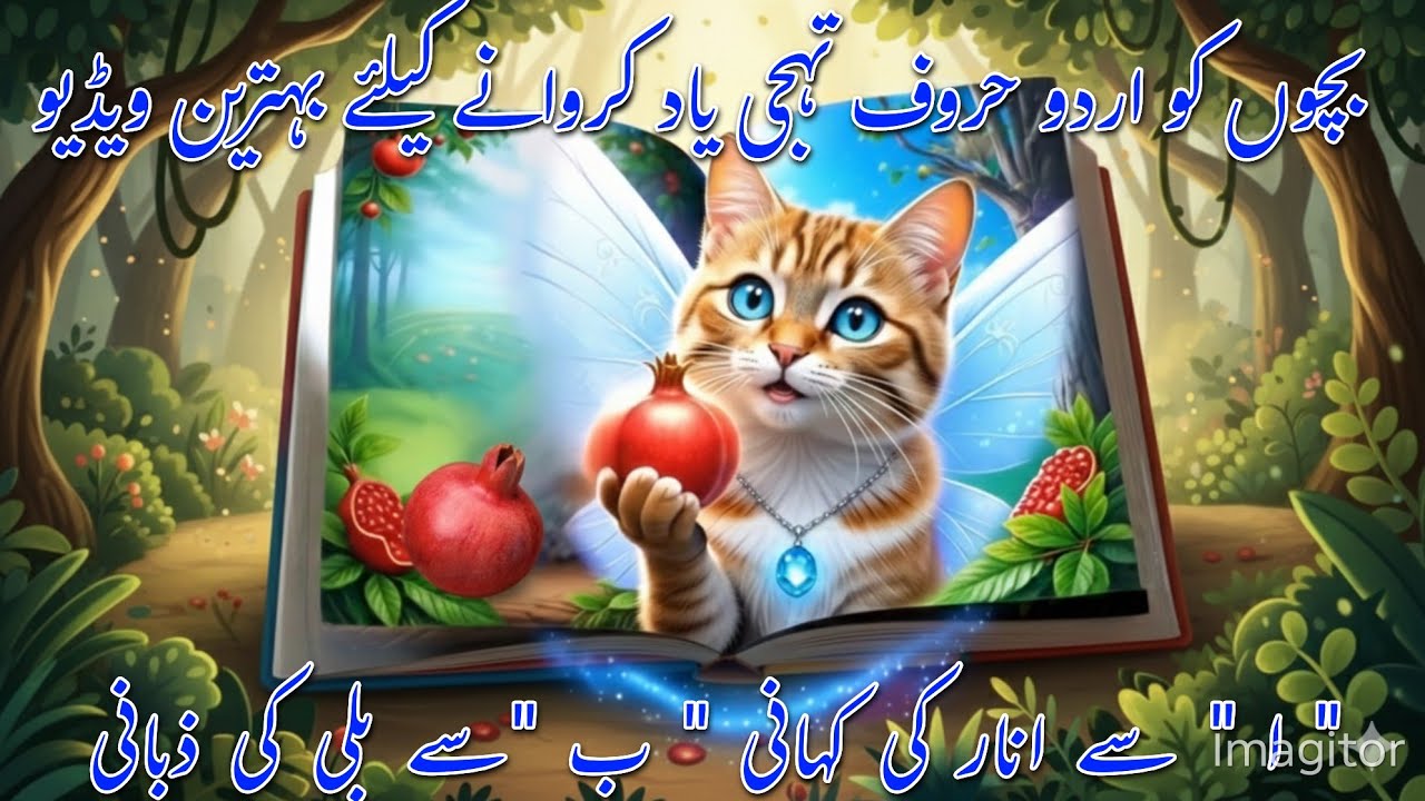 Urdu Alphabet Poem for Kids | الف سے انار، ب سے بلی | Urdu Rhymes with Story & Visuals