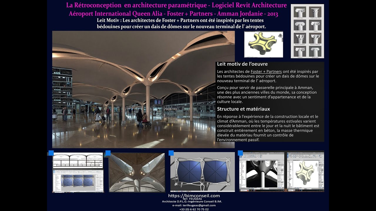 Rétroconception sur Revit 20 02 25 AEROPORT AMMAN QUEEN AIA FOSTER  ET PARTNERS