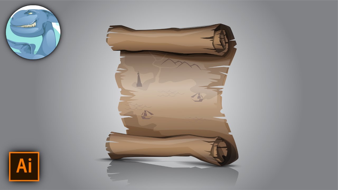 Old map. Adobe Illustrator vector drawing.