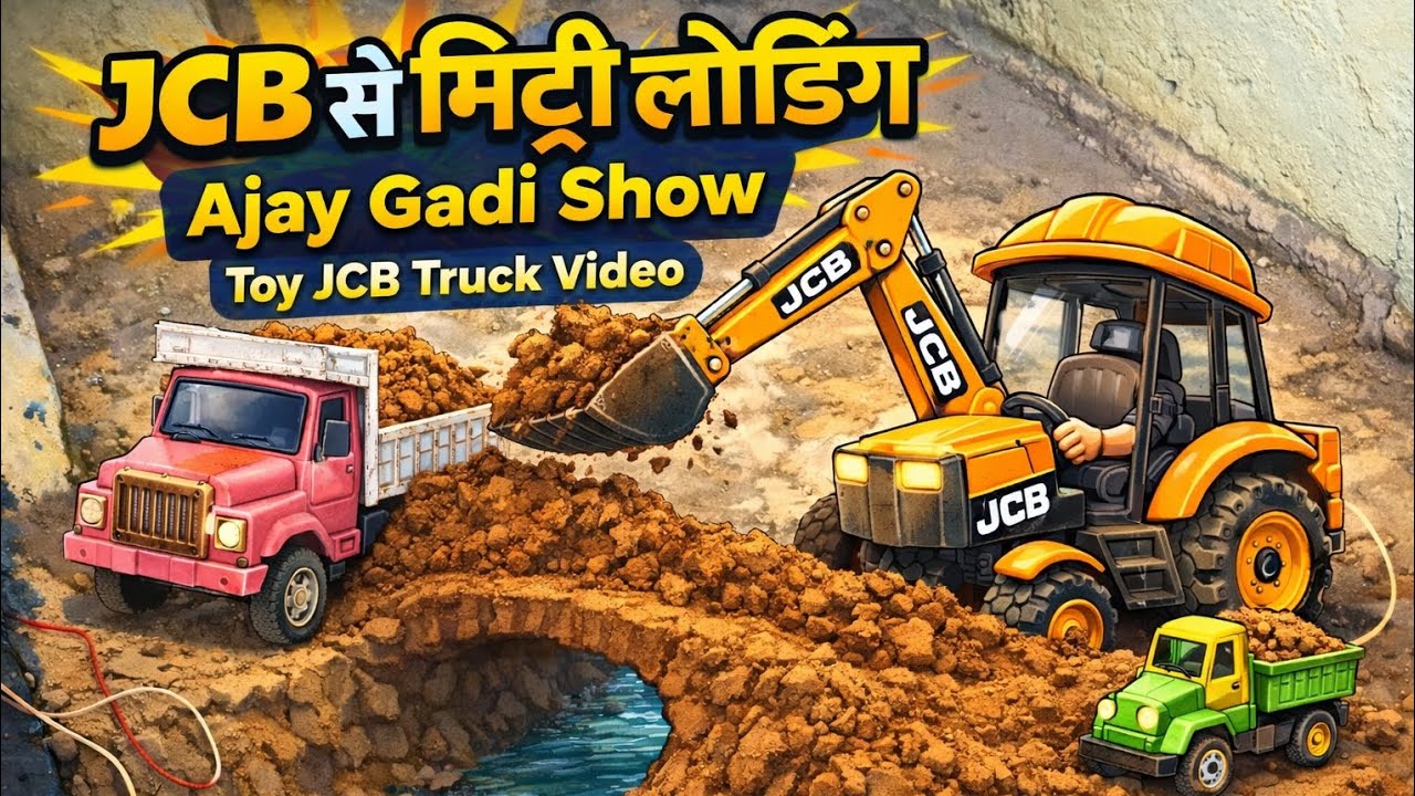 JCB और Truck से मिट्टी लोडिंग 🔥 | Toy Construction Video