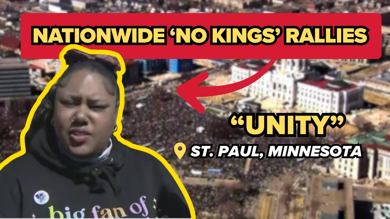 No Kings rally in St. Paul: participant speaks from the crowd at the Capitol; live coverage