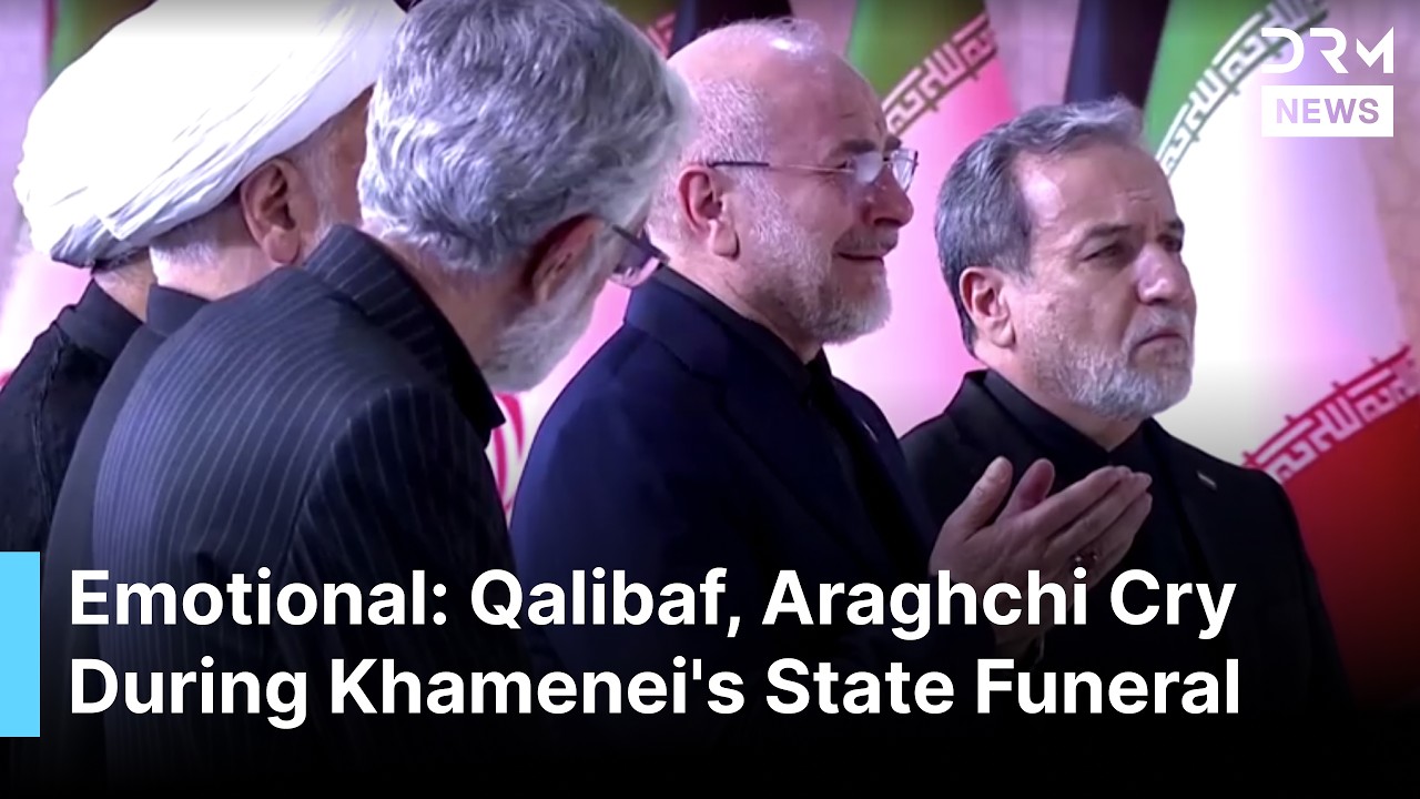 Iran's Parliament Speaker Qalibaf Breaks Down in Tears at Khamenei's Farewell Ceremony | AQ1G