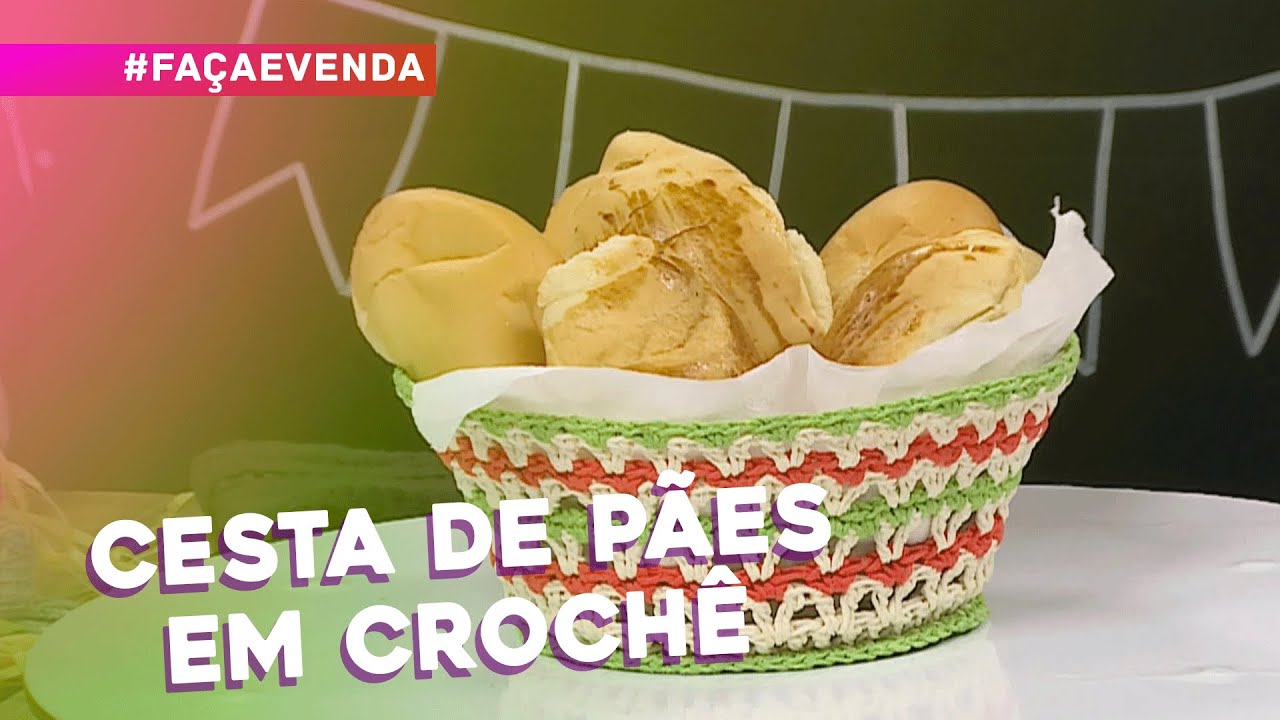 Cesta de pães em crochê por Carmem Freire