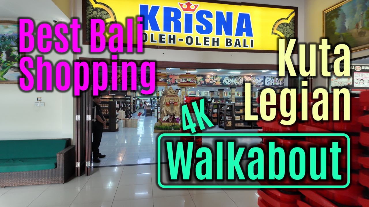 Exploring Dewi Sri Legian Kuta. Krisna Oleh-Oleh: Best Souvenirs! Best shopping! Bali walkabout. 4K