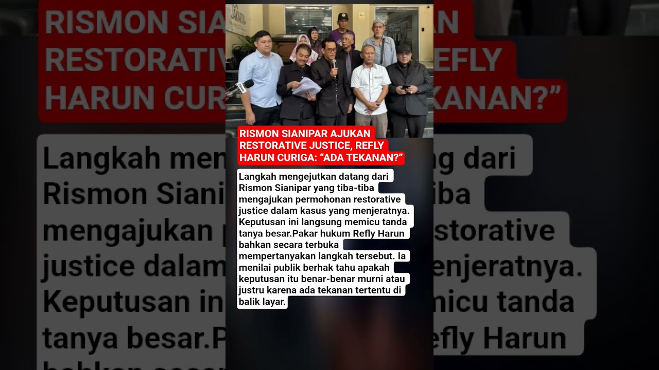 Rismon Sianipar Ajukan Restorative Justice, Refly Harun Curiga: “Ada Tekanan?”