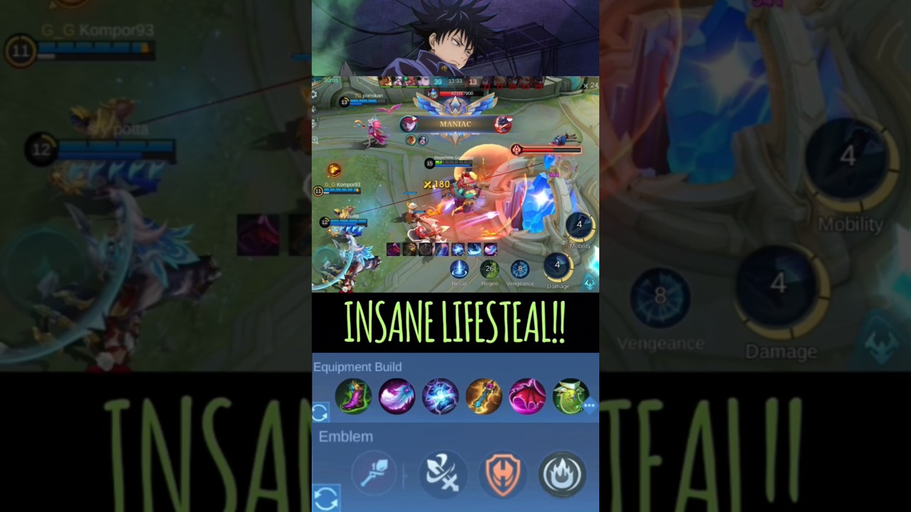Maniac!! Offlane Monster Julian with Insane LifeSteal Build!! #mlbb #julian #julianml #shorts #fyp