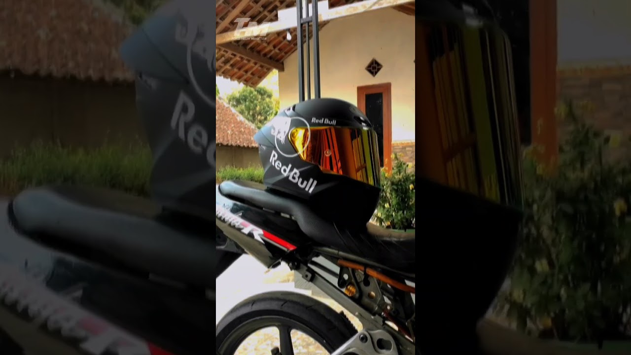 KYT TTC black dof custom stiker red bull #shortvideo #helmet #sunmoriindonesia #trendingshorts