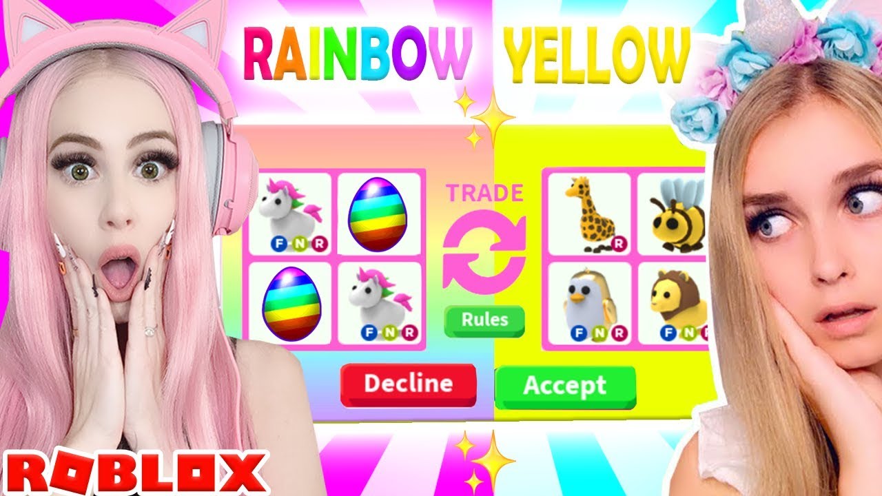 I CHALLENGED MY BEST FRIEND TO A ONE COLOR TRADE CHALLENGE IN ADOPT ME... Roblox Adopt Me Trading