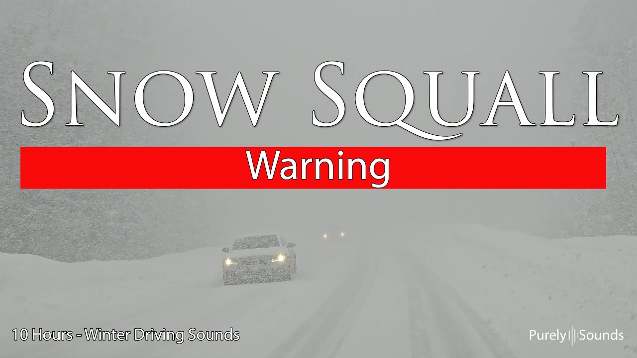 Surviving The Snow Squall Warning: 10 Hours of Intense Winter Driving Sounds | Fade to Black
