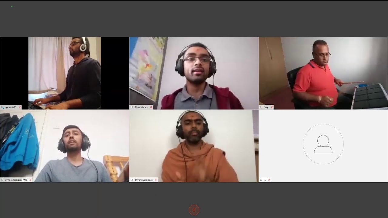 13/07/2020 - Virtual Kirtan/Dhun Bhakti with Haribhaktos and Dhyanswarup Dasji from their own homes