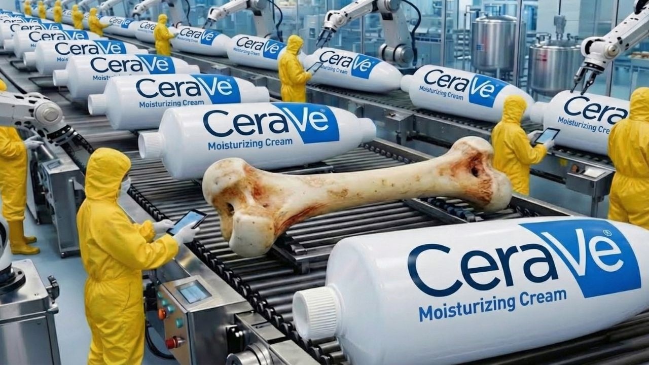 How Cerave Cream Is Really Made From Animal Bones 😱 (Full Factory Process)