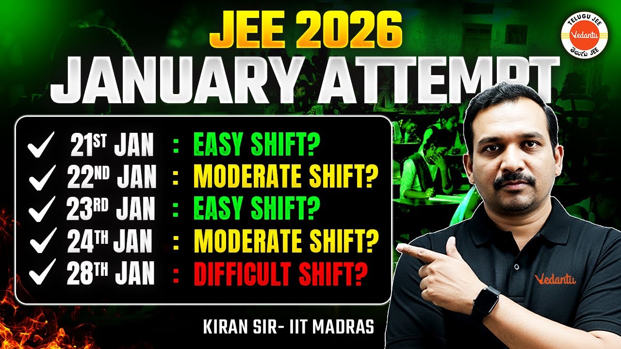 JEE 2026 Paper toughness level Shift wise | Expected Difficulty Level of All Shifts #kiransir #jee