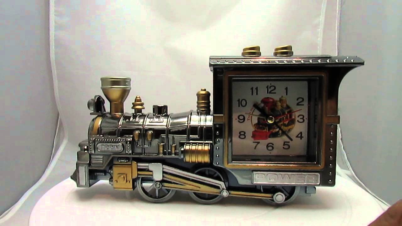 TRAIN ALARM CLOCK GOLD/SILVER 9X5 INCHES/CHILDRENS/ADULT VERY NICE DESIGN NEW!