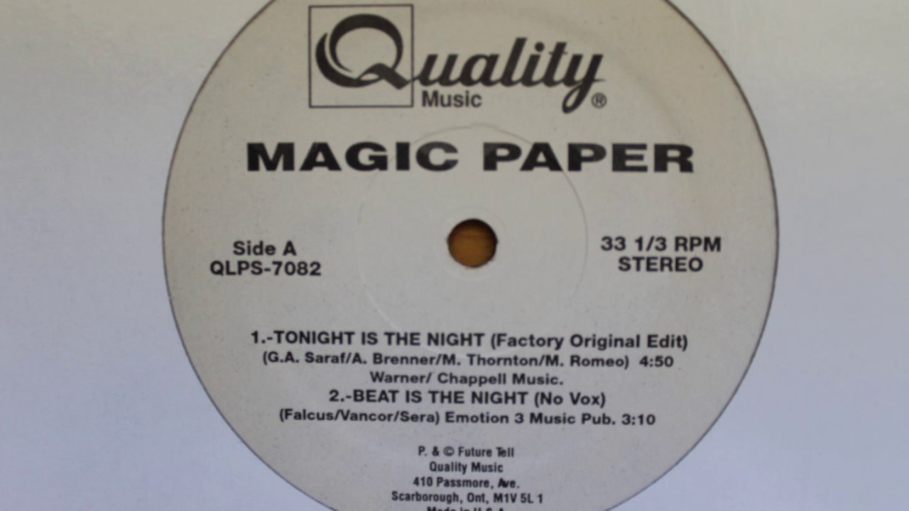 Magic Paper - Tonight Is The Night