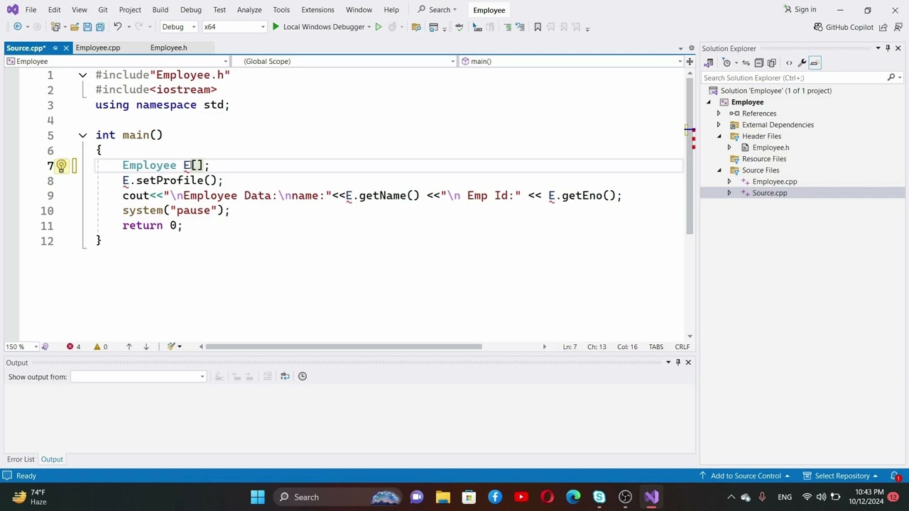 How to create an array of objects in c++