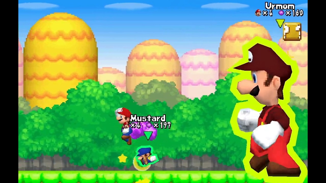 Mario vs Luigi Online - Grassland - Coin Runners - 4 Players