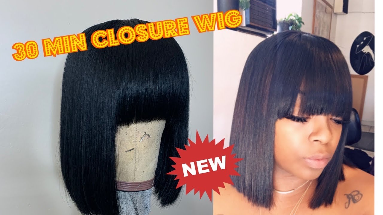 How to make a 30 min closure bang wig beginner friendly
