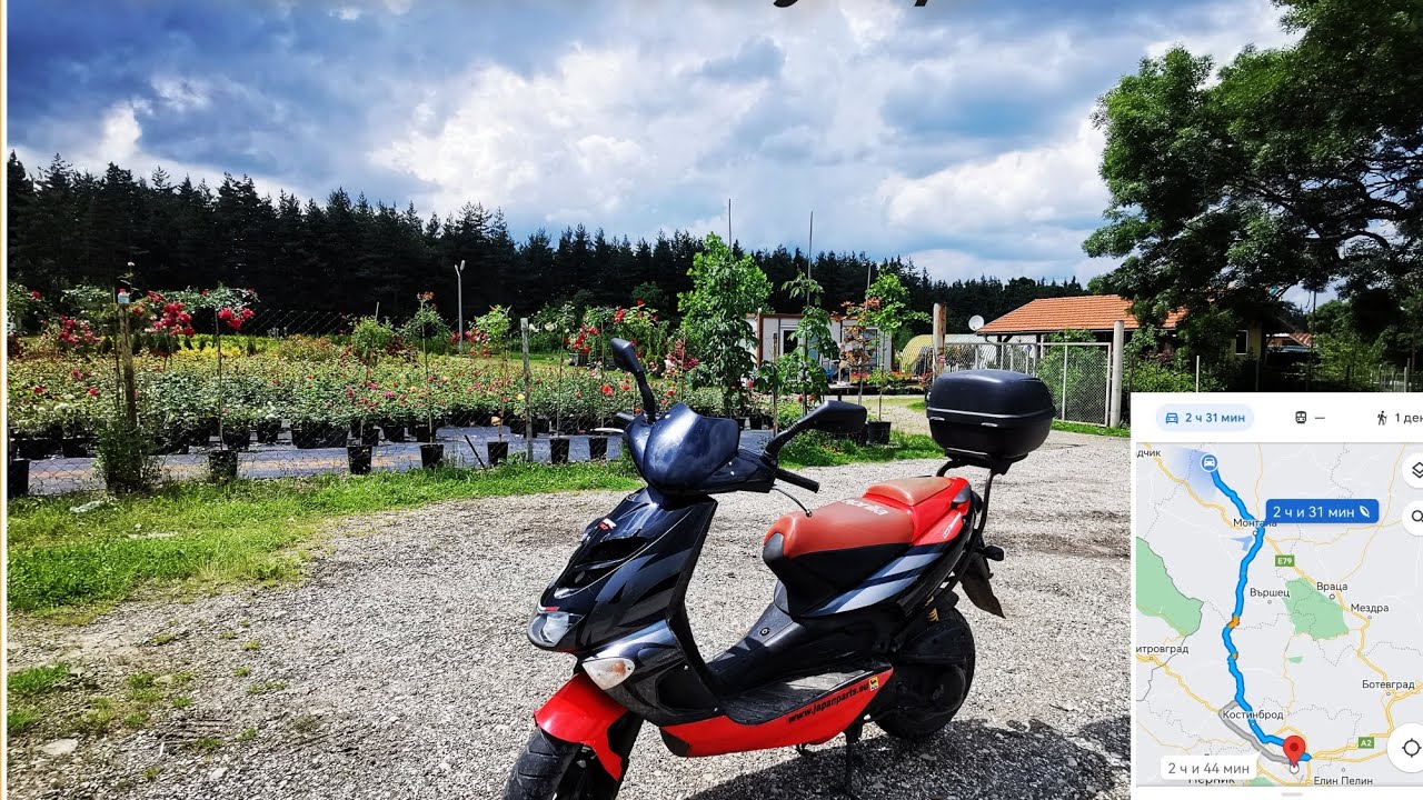 Пътешествие с 50кк Скутер 150км 🏞️🛵⛈️