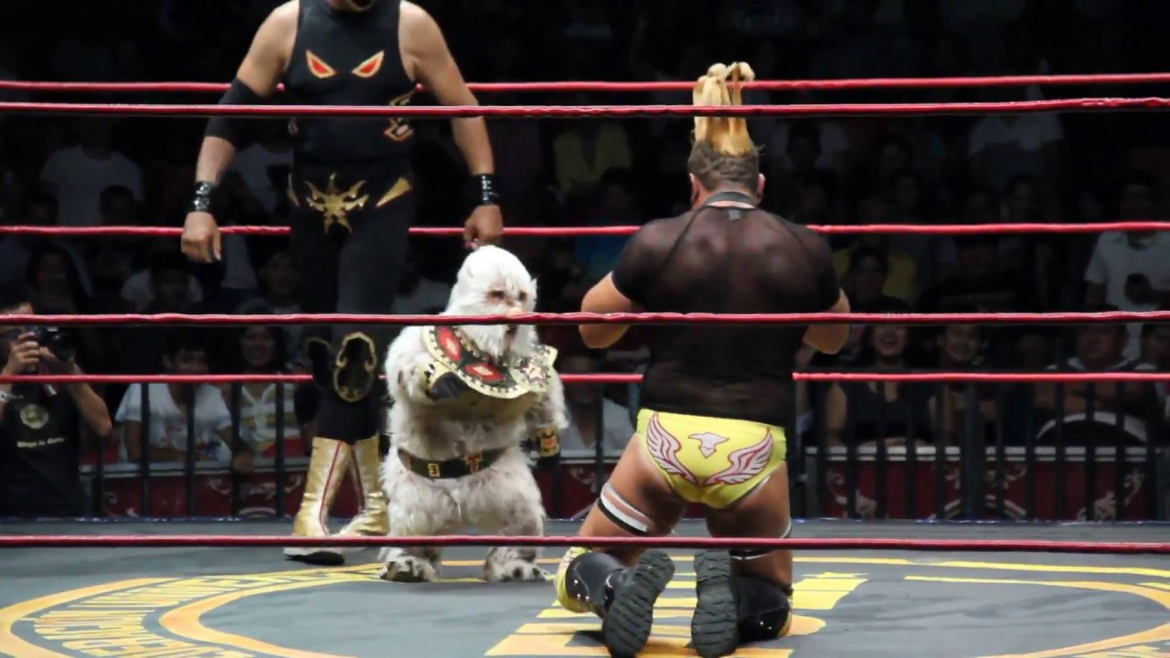 Blue Demon Jr, Tinieblas Jr y Cibernetico vs UK Hollingans y Mr. Águila