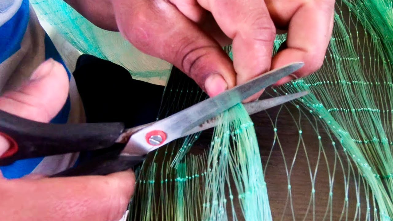 COMO cortar un Paño de RED de PESCA en dos partes antes de Montar Fácil y sencillo