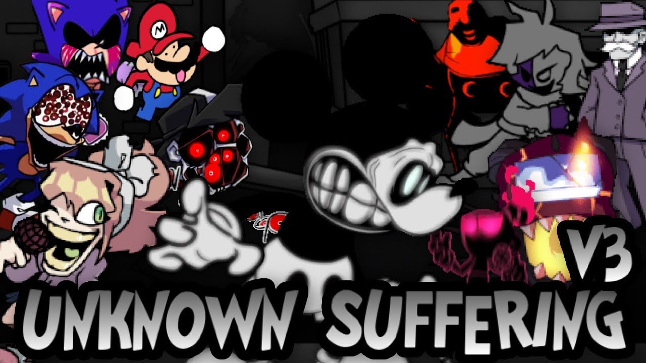 UNKNOWN SUFFERING V3 but Every Turn a Different Character Sings 🎶🎵 (FNF W.I Everyone Sings It)