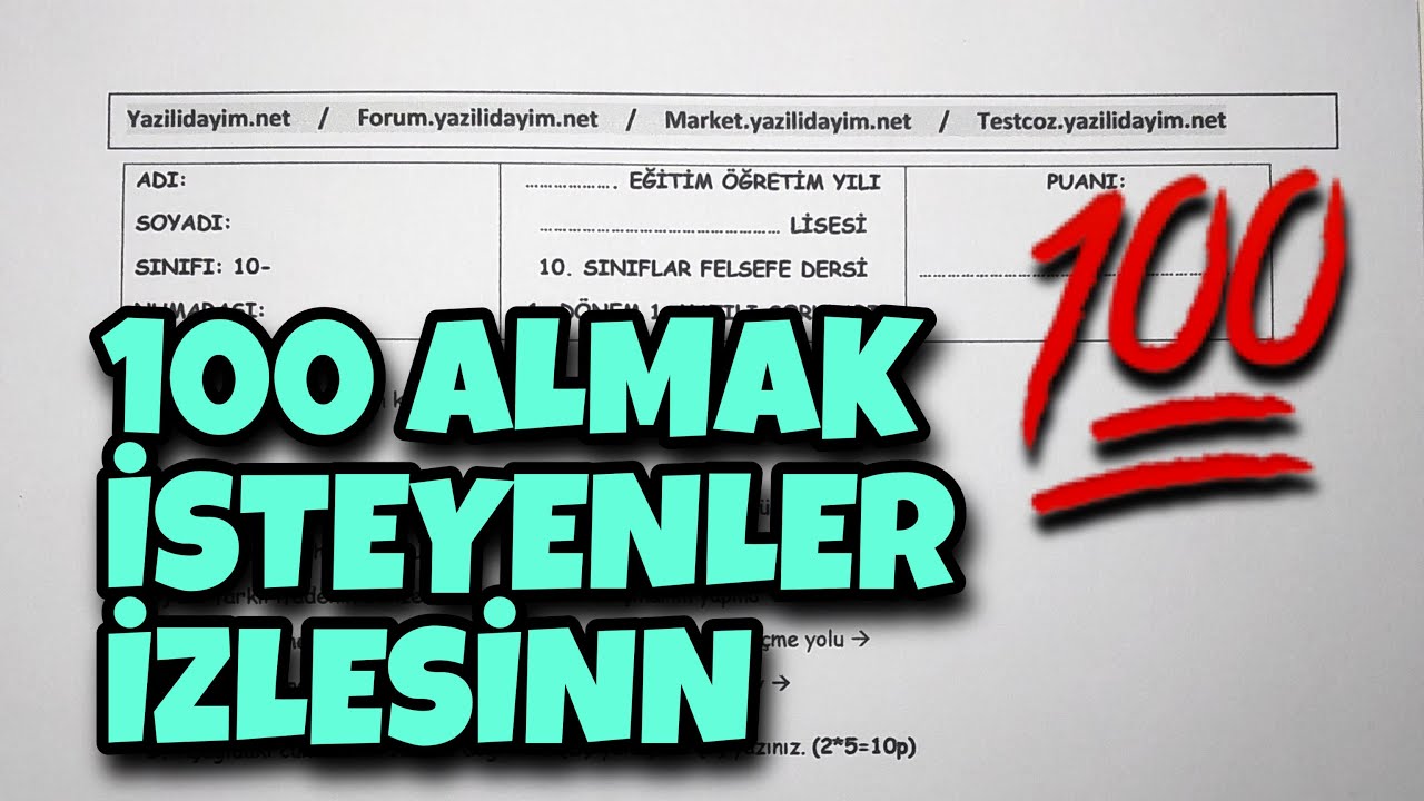 10.Sınıf Felsefe 1.Dönem 1.Yazılı