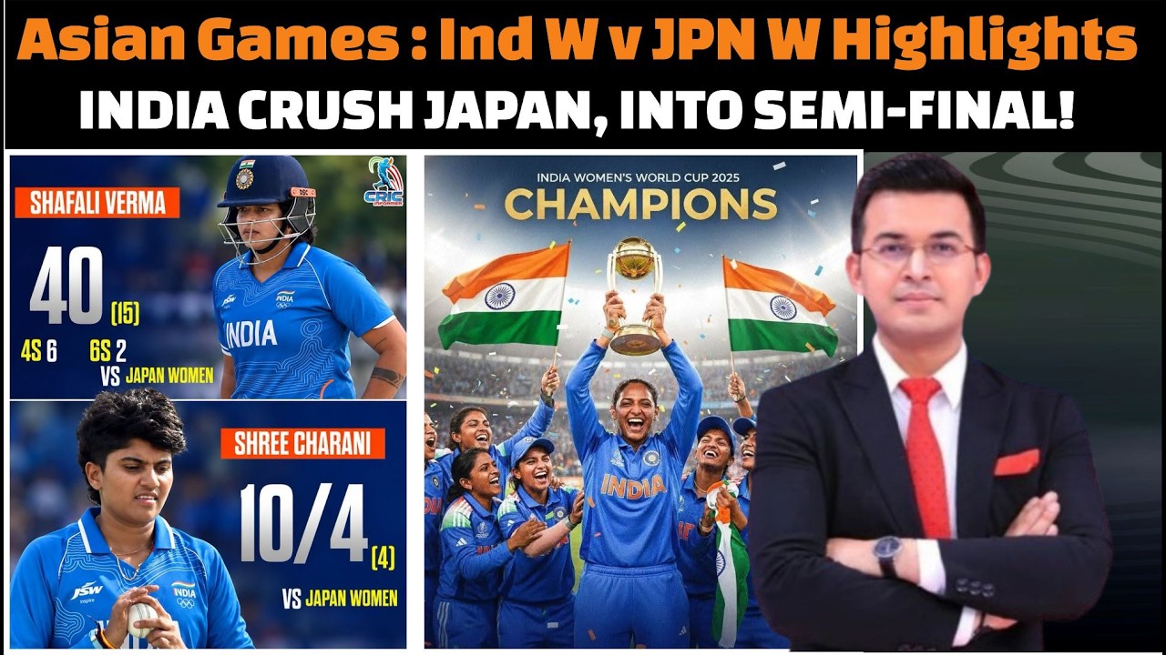 India Women's vs Japan Women's Asian Games 2026 match highlights today.
