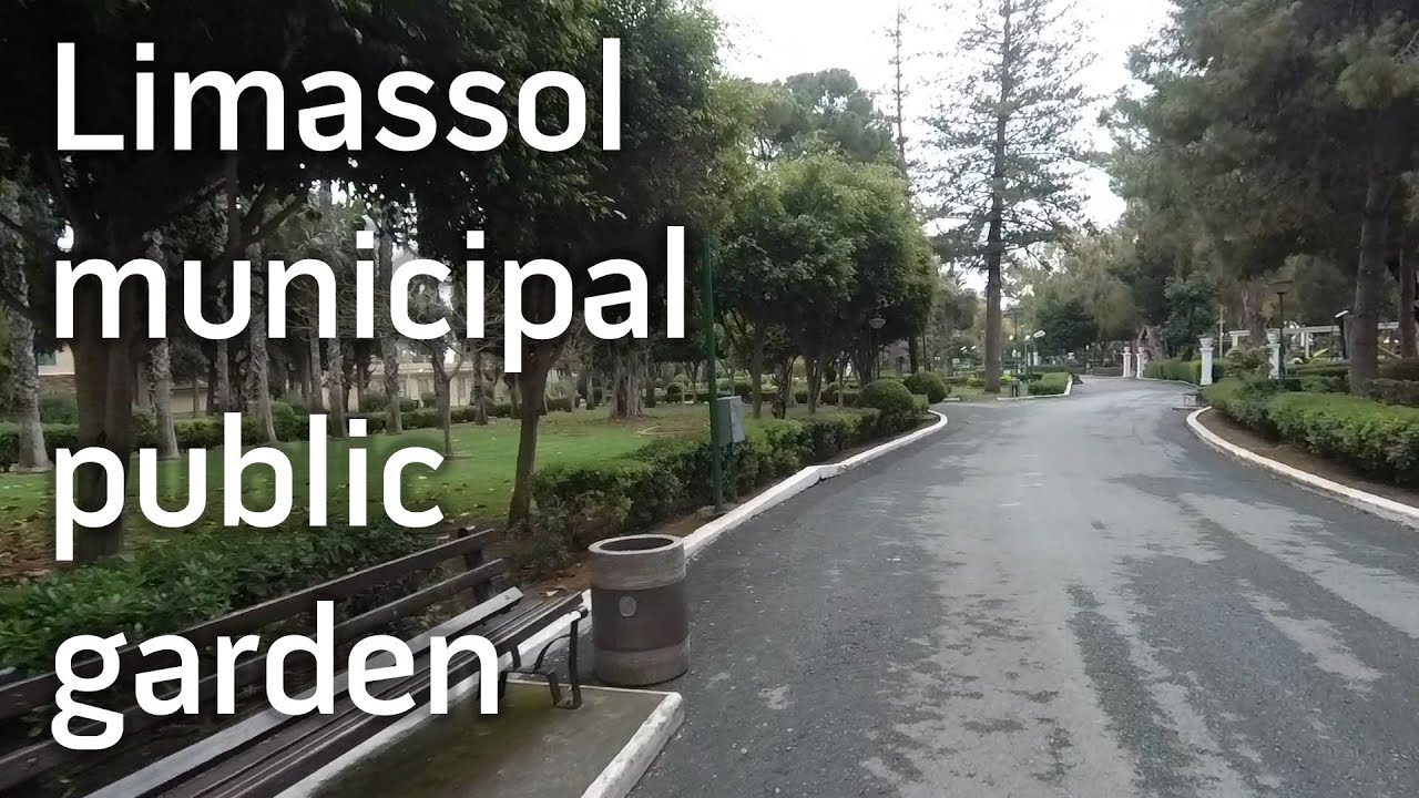 Limassol municipal public garden walking video