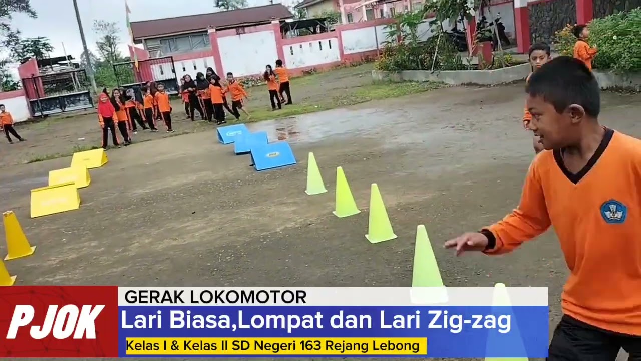 Gerak Lokomotor (Lari Biasa, Zig-zag &Lompat) Kelas 1 dan Kelas 2 SD Negeri 163 Rejang Lebong 