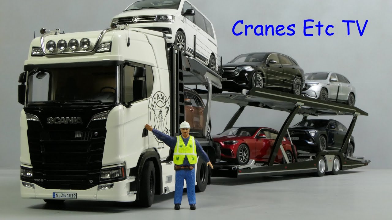 NZG Scania 730S + Lohr Car Transporter от Cranes Etc TV