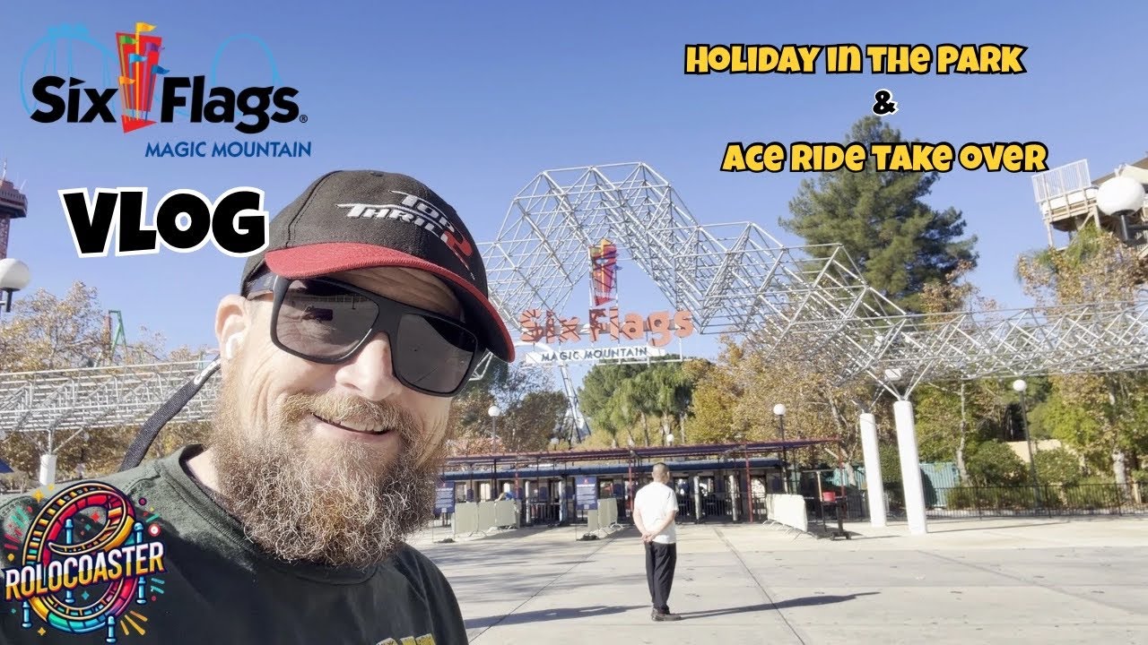 Holiday in the Park + ACE Ride Takeovers at Six Flags Magic Mountain! 🎄🎢 #rollercoaster #vlog #sfmm