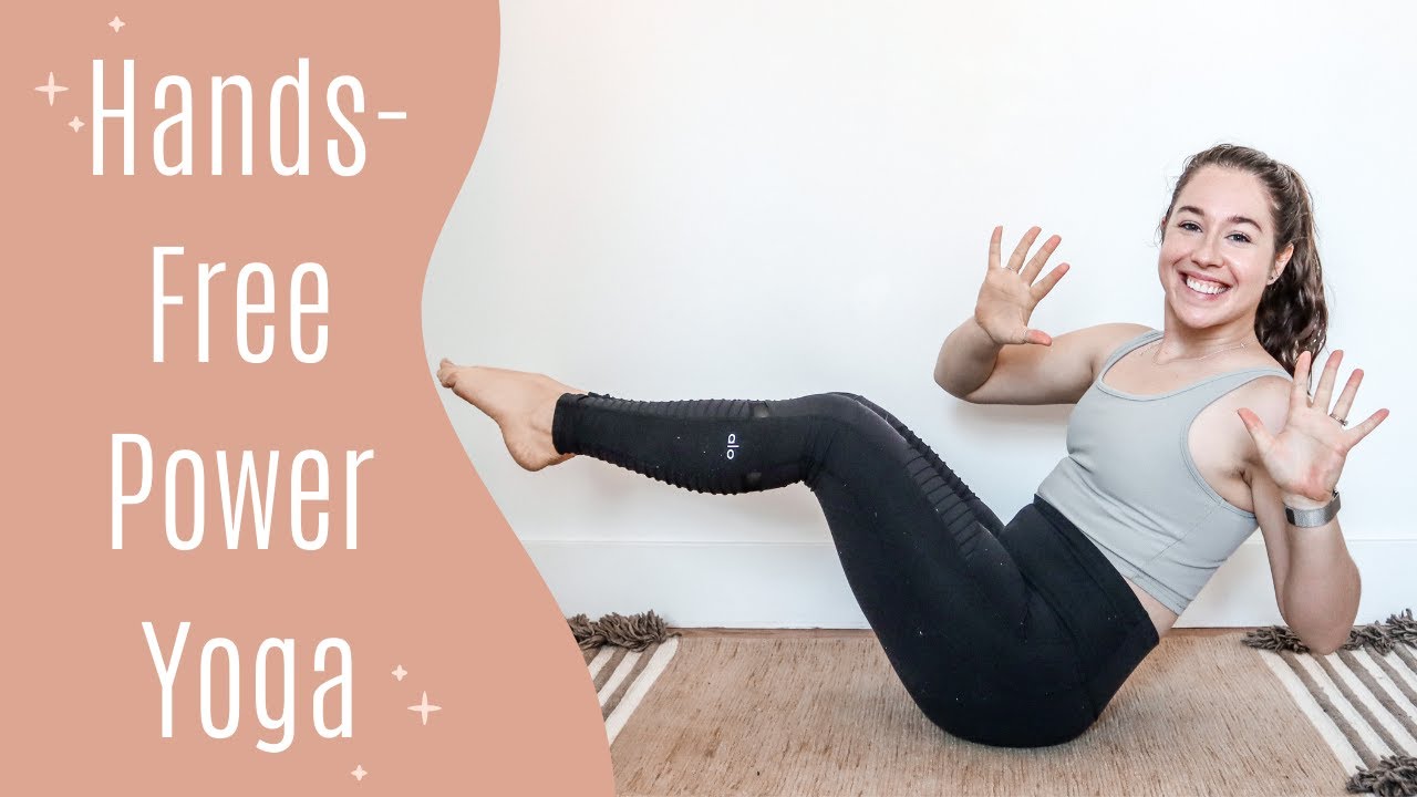 20 MINUTE HANDS FREE POWER YOGA | Full body yoga workout for hand and wrist injury | No equipment