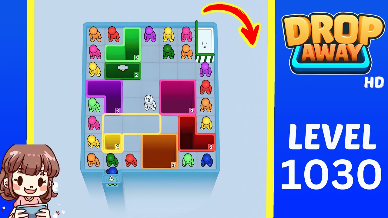 Drop Away Level 1030 Solution Walkthrough