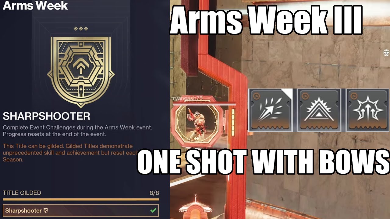 ONE SHOT WITH ANY BOW IN PVP | CRAZY MODS | Sharpshooter Title & Gild | Arms Week III Event Rundown