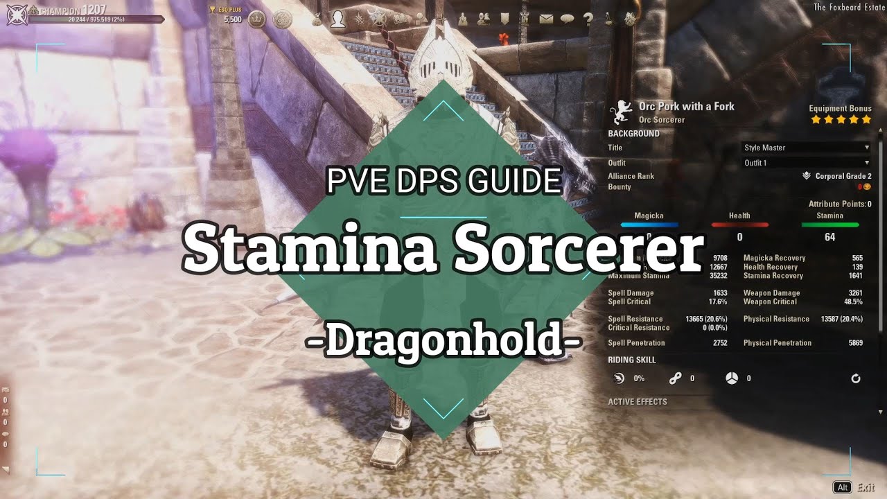 ESO - Stam Sorc Guide - 91k DPS - EZ rotation - Dragonhold