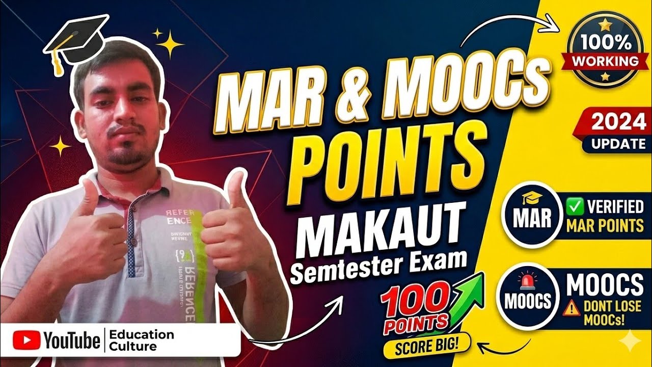 MAKAUT MAR & MOOCs Points Guide 2026 | How to get 100 Points for Degree! ✅