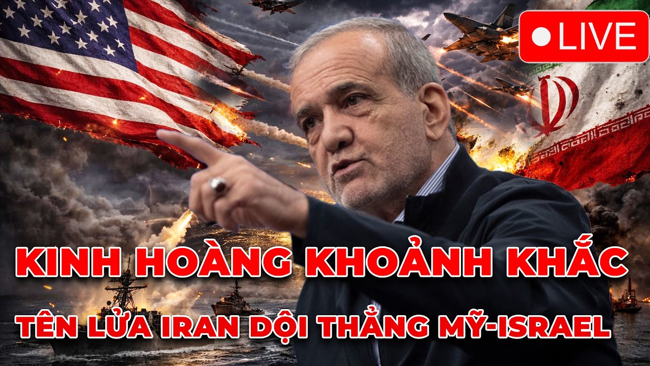 🔴Trực tiếp: Ngổn ngang đổ nát- Tên lửa Iran gieo ác mộng cho Mỹ, Israel