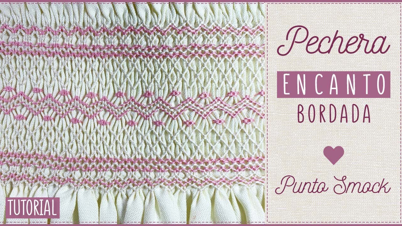¡ENCÁNTATE! bordando PECHERA en PUNTO SMOCK para BEBÉ paso a paso, muy fácil, tutorial