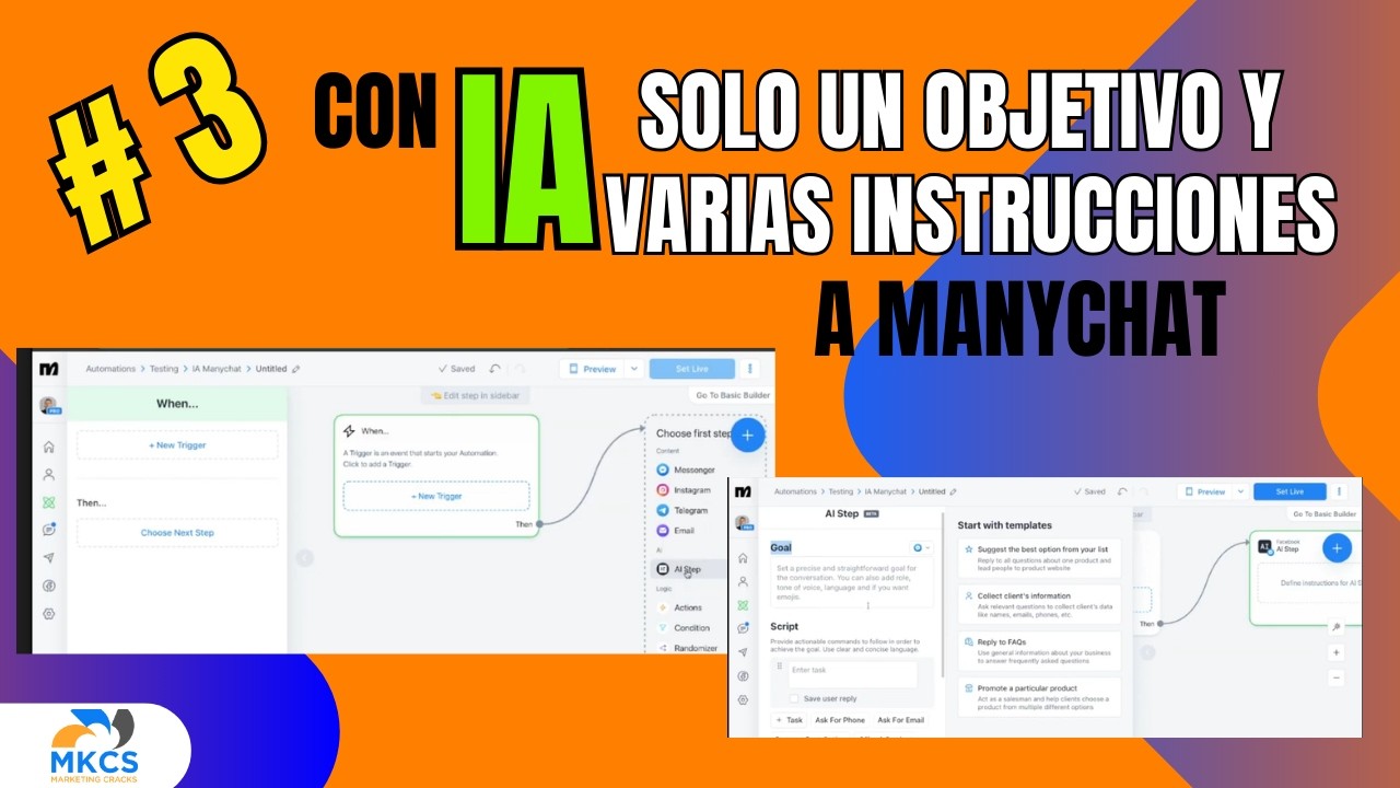 Tutorial # 3 IA en Manychat; Objetivo e instrucciones 