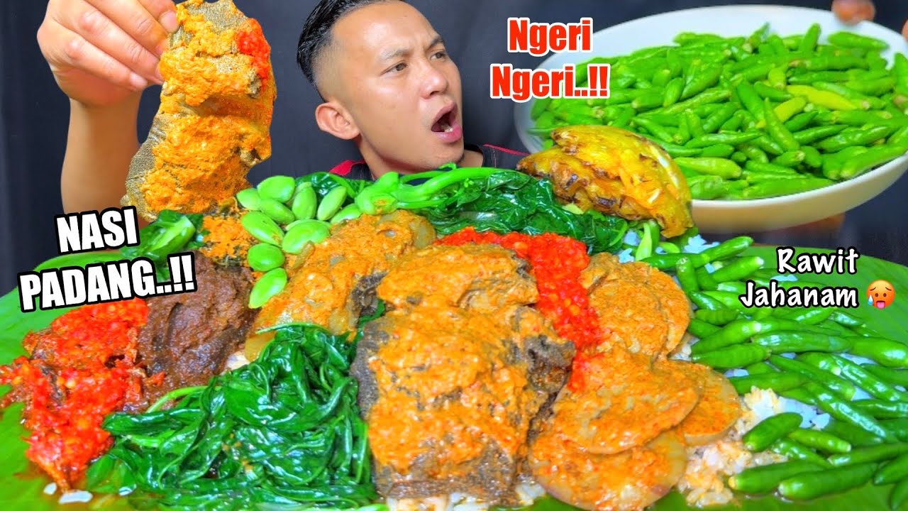 WAJIB NGILER..!! NASI PADANG + CABE RAWIT, SAYUR, LALAPAN
