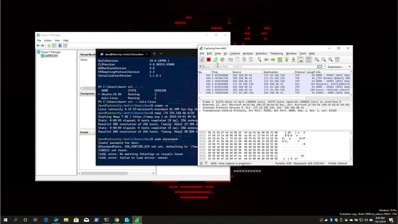 Kali in Windows 10 Insider with Windows Subsystem for Linux 2 (WSL2)